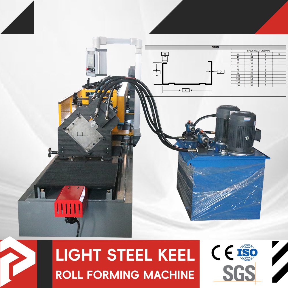 Metal stud and track roll forming machine